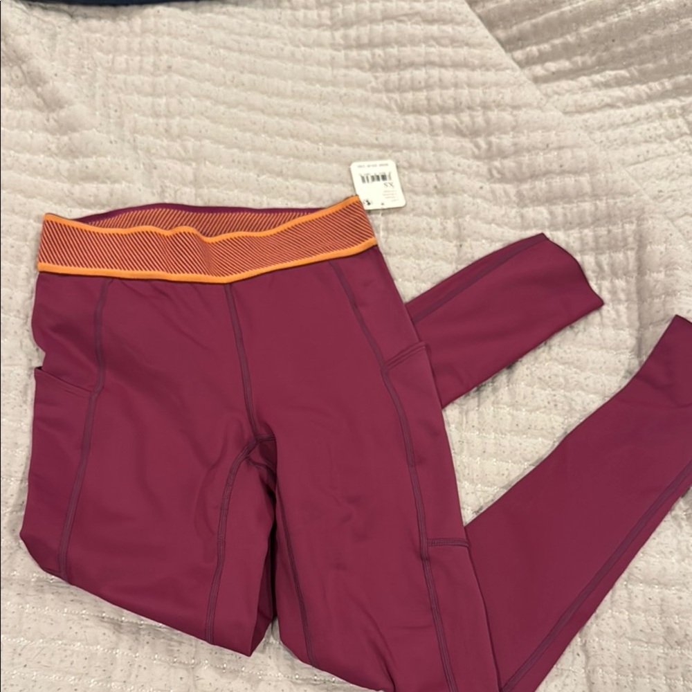 Vibrant Red and Orange Athletic Leggings